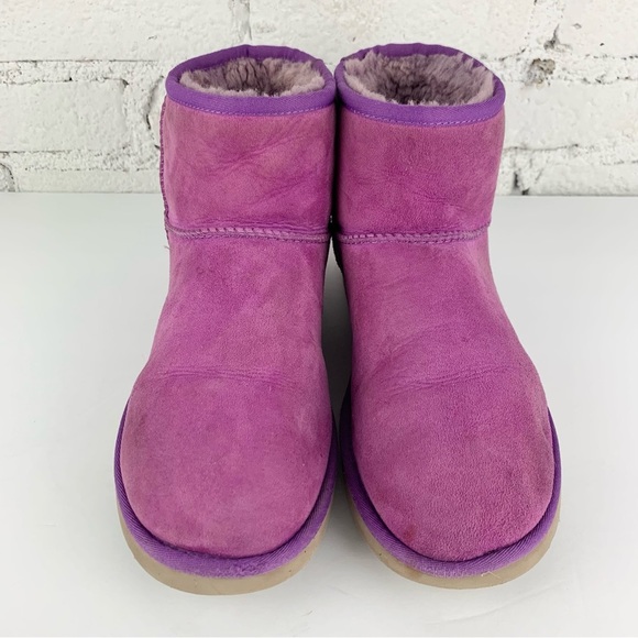 Ugg Classic Mini Purple Suede Two Tone Bootie 5854 US10 - Picture 2 of 11